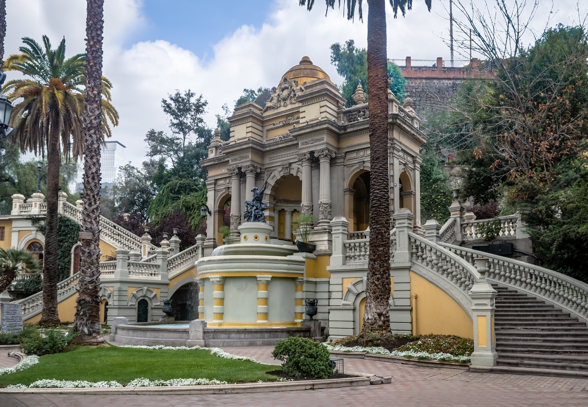 Neptune fountain at Santa Lucia Hill -Santiago, Chile